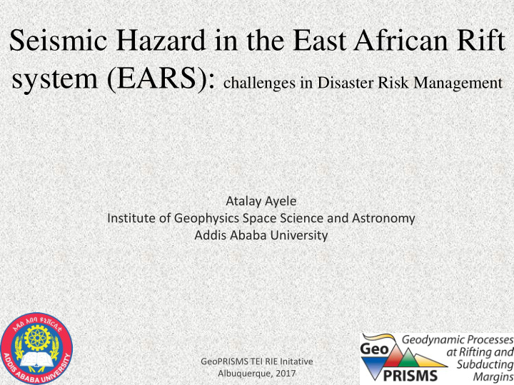 seismic hazard in the east african rift
