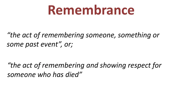remembrance