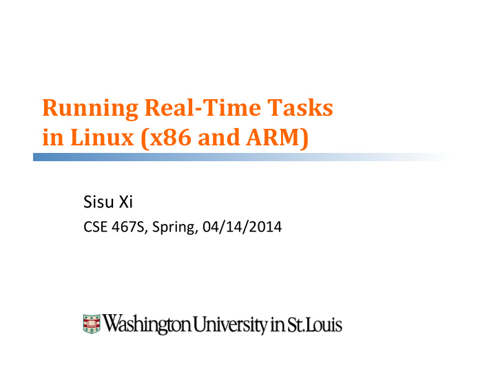running real time tasks in linux x86 and arm
