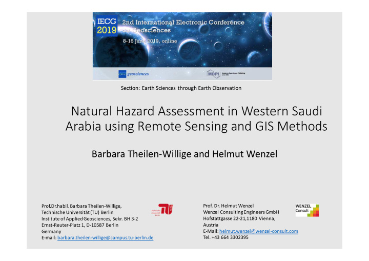 natural hazard assessment in western saudi arabia using