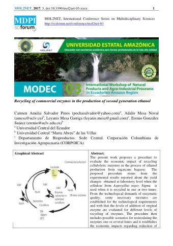 MOL2NET , 2017 , 3, doi:10.3390/mol2net-03-xxxx  2  raw materials. Since the process of recycling