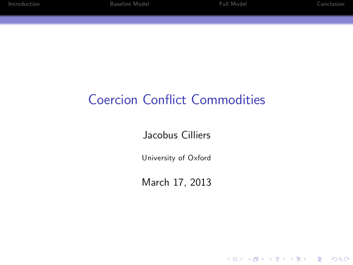 coercion conflict commodities