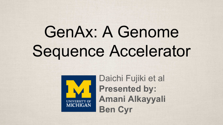 genax a genome sequence accelerator