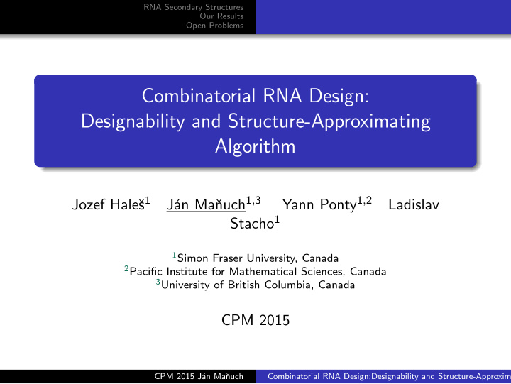 combinatorial rna design designability and structure