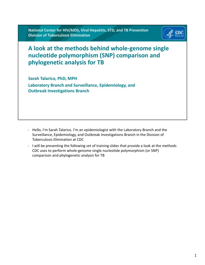 a look at the methods behind whole genome single