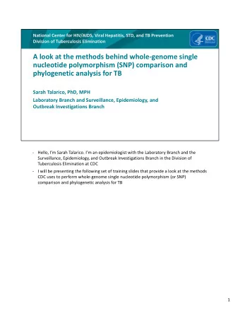 A look at the methods behind wholegenome single  nucleotide polymorphism (SNP) comparison and