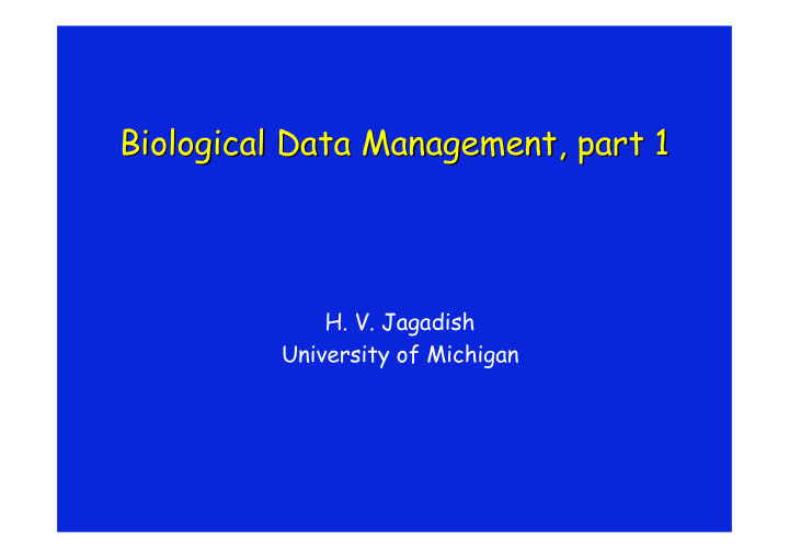 biological data management part 1 biological data