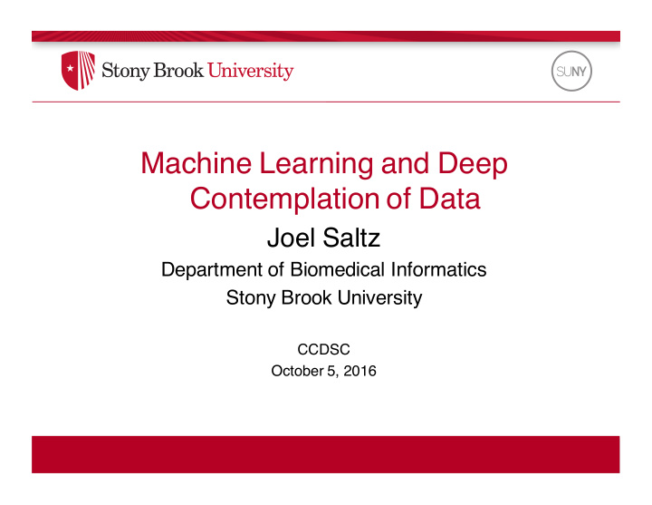 machine learning and deep contemplation of data