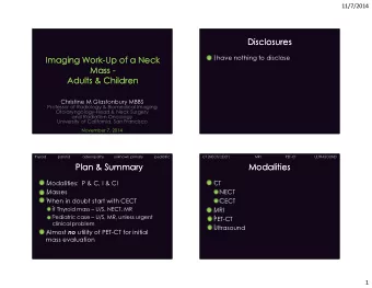 Disclosures  Disclosures  I have nothing to disclose  Imaging Work-Up of a Neck  Imaging Work-Up