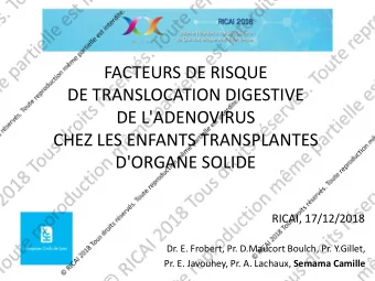 DE TRANSLOCATION DIGESTIVE  DE L'ADENOVIRUS  CHEZ LES ENFANTS TRANSPLANTES  D'ORGANE SOLIDE  RICAI,