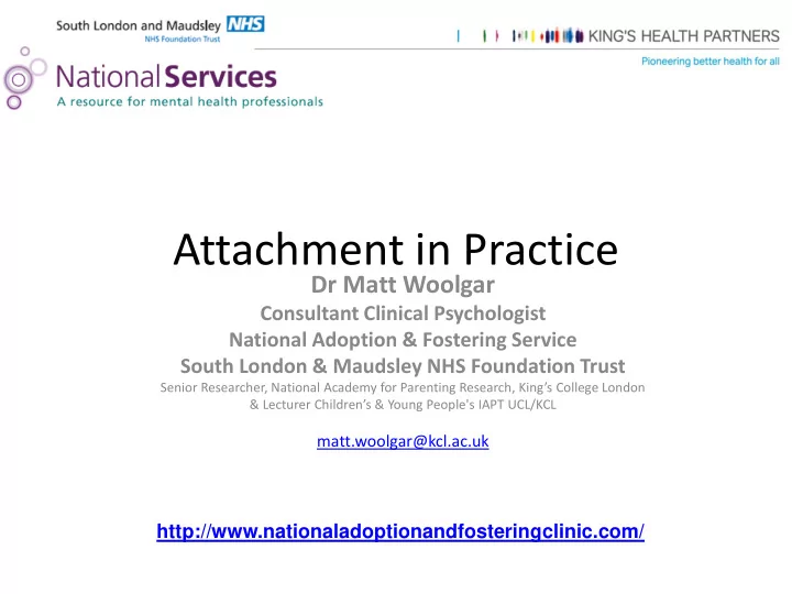 attachment in practice