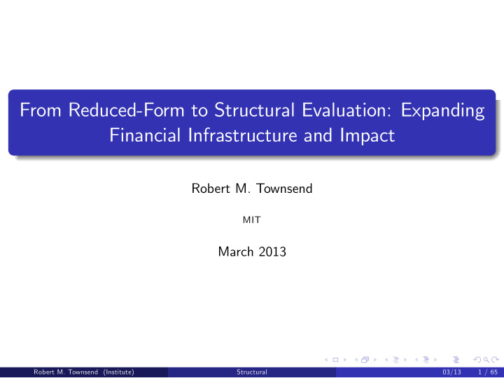 from reduced form to structural evaluation expanding