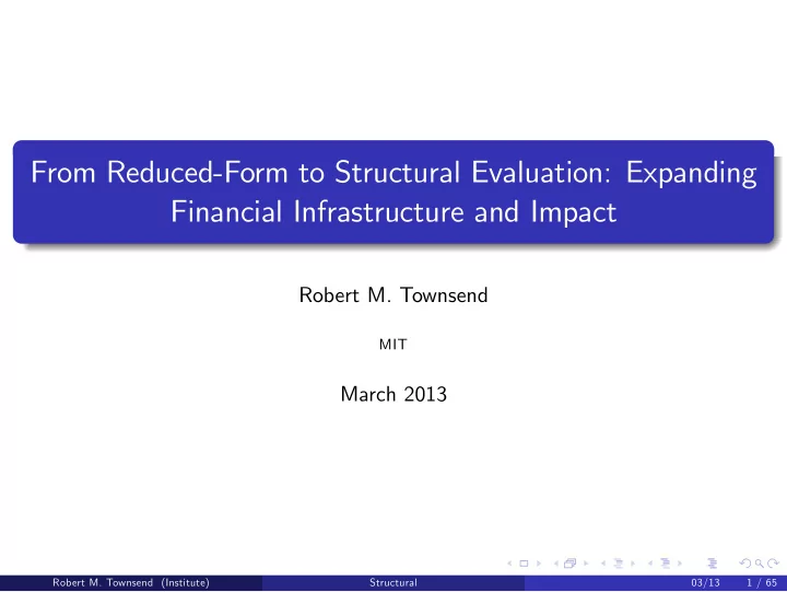 from reduced form to structural evaluation expanding