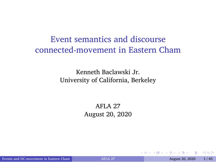 event semantics and discourse connected movement in