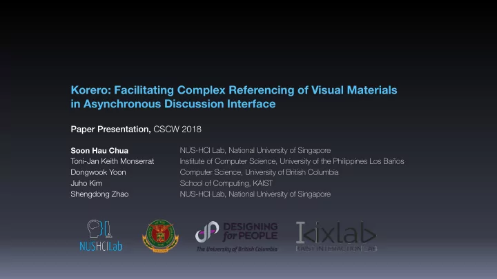 korero facilitating complex referencing of visual