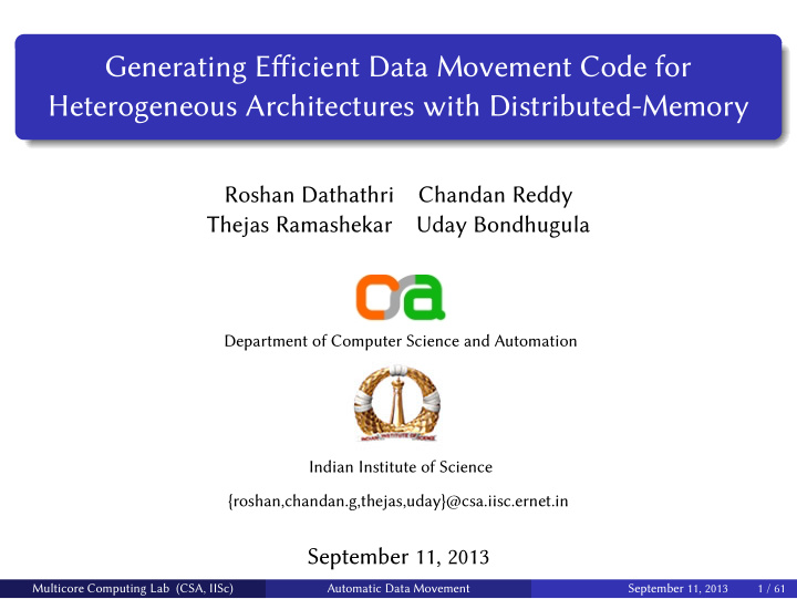 generating efficient data movement code for heterogeneous