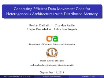 Generating Efficient Data Movement Code for  Heterogeneous Architectures with Distributed-Memory