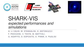 SHARK-VIS  expected performances and  simulations  G. LI CAUSI, M. STANGALINI, S. ANTONIUCCI  F.