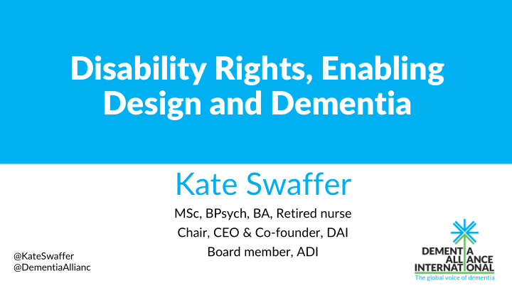 disability rights enabling design and dementia