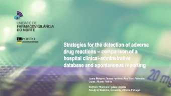 Strategies for the detection of adverse  drug reactions  comparison of a  hospital