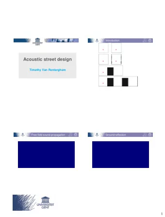 Acoustic street design  Timothy Van Renterghem  Free field sound propagation  Ground reflection  1