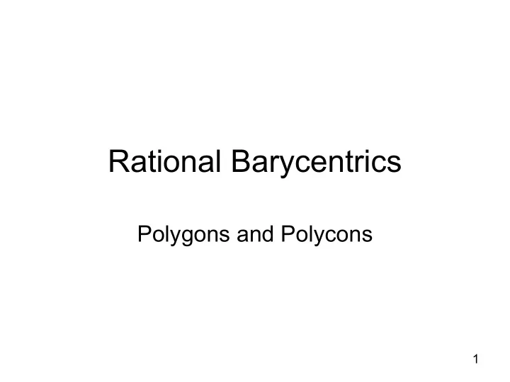 rational barycentrics