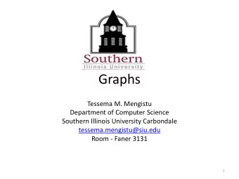 Graphs  Tessema M. Mengistu  Department of Computer Science  Southern Illinois University