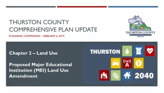 THURSTON COUNTY  COMPREHENSIVE PLAN UPDATE  PLANNING COMMISSION  FEBRUARY 6, 2019  Chapter 2