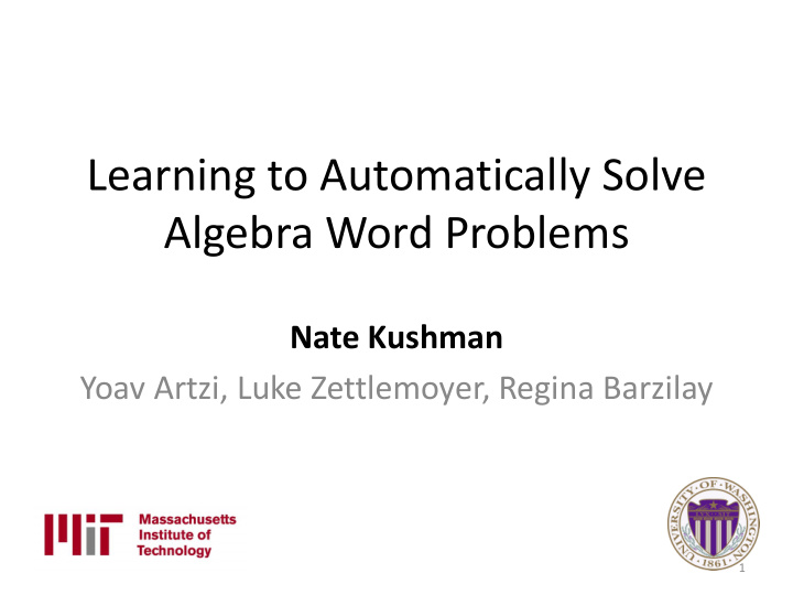 learning to automatically solve