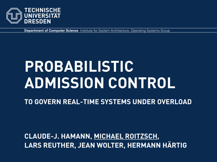 probabilistic admission control