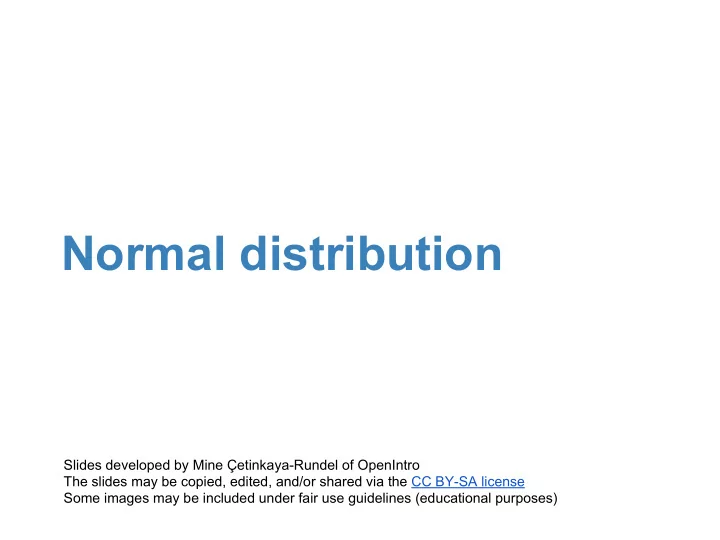 normal distribution