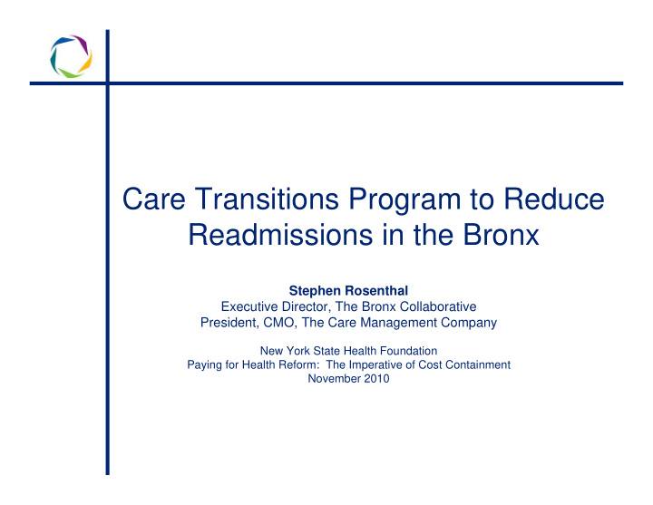 care transitions program to reduce readmissions in the