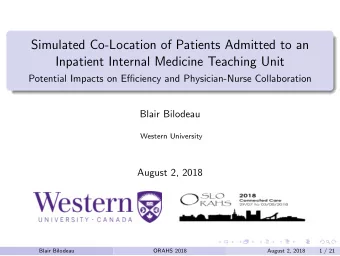 Simulated Co-Location of Patients Admitted to an  Inpatient Internal Medicine Teaching Unit