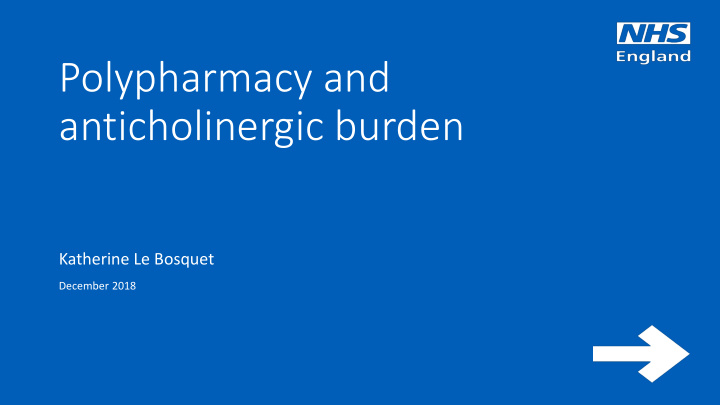 polypharmacy and anticholinergic burden