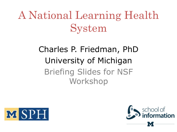 a national learning health
