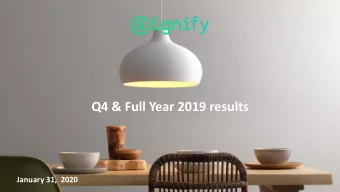 Q4 &amp; Full Year 2019 results  January 31,  2020  Important information  Forward-Looking