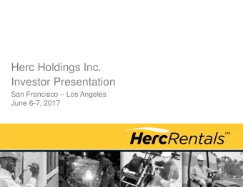 Herc Holdings Inc.  Investor Presentation San Francisco  Los Angeles  June 6-7, 2017  Safe