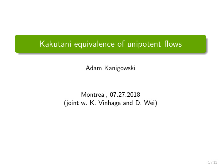 kakutani equivalence of unipotent flows