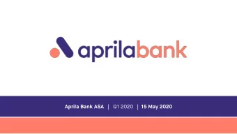 Aprila Bank ASA | Q1 2020 | 15 May 2020  Important information (I)  Disclaimer  By reading this