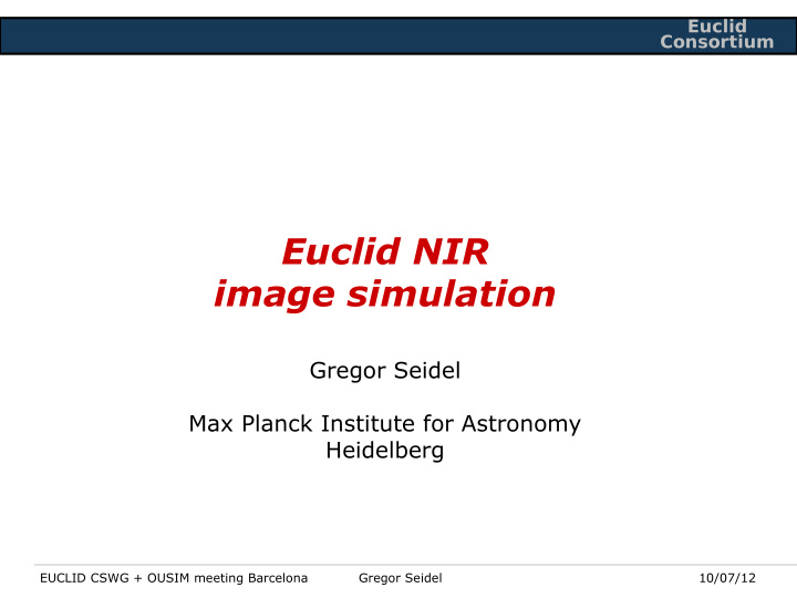 euclid nir image simulation