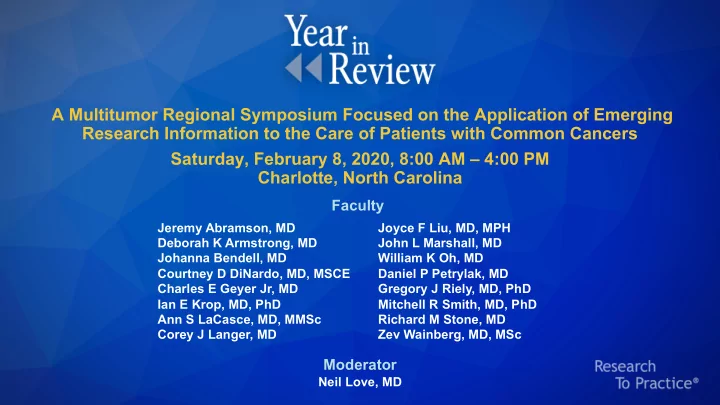 a multitumor regional symposium focused on the