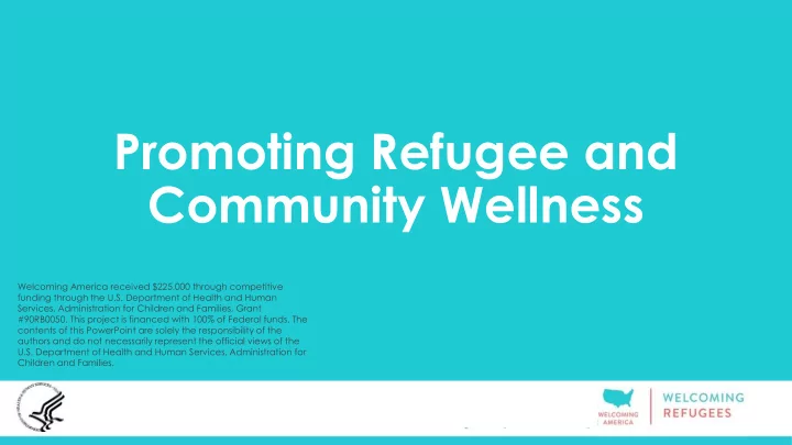 promoting refugee and