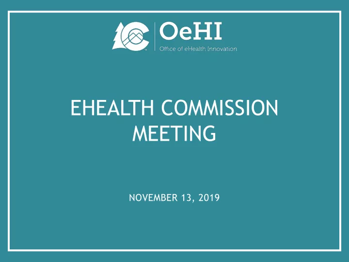 ehealth commission