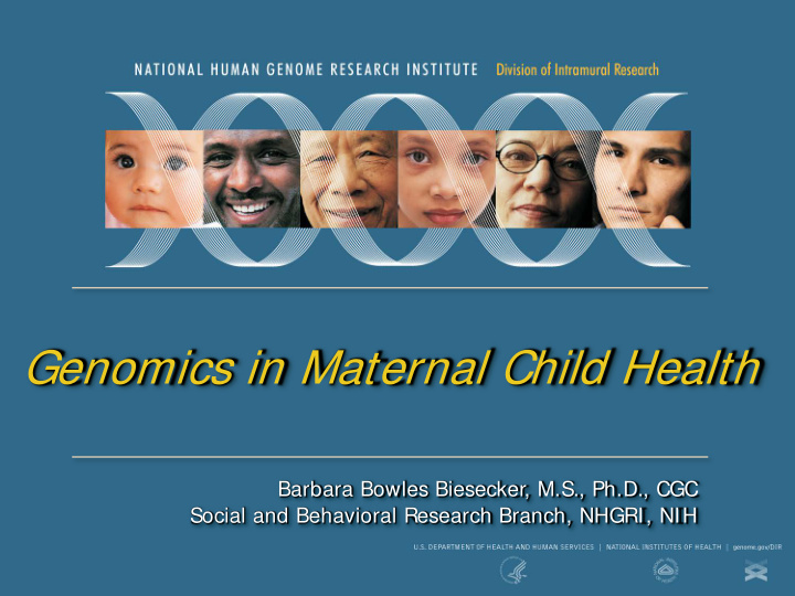 genomics in maternal child health