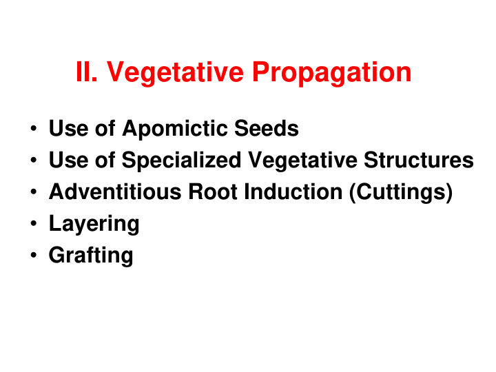 ii vegetative propagation