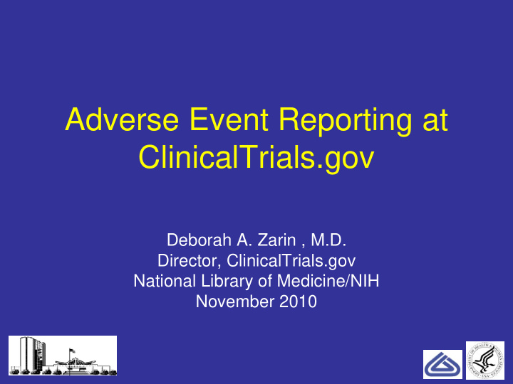 adverse event reporting at clinicaltrials gov