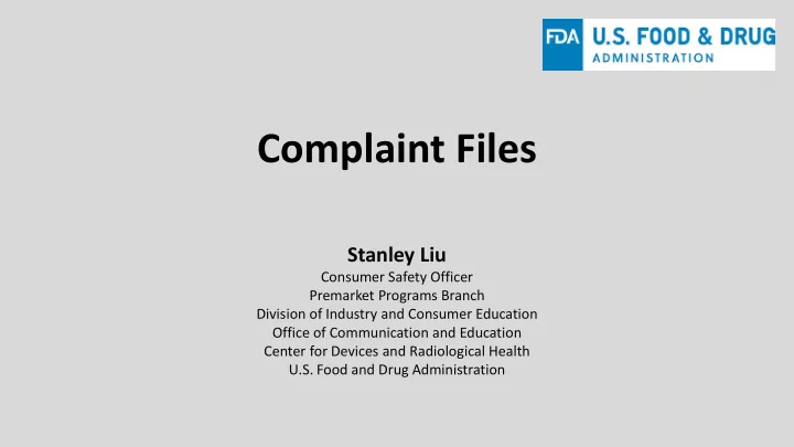 complaint files