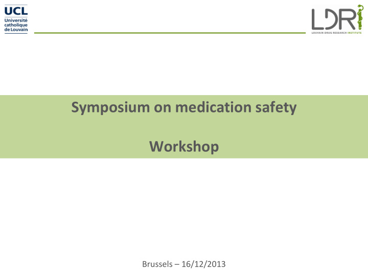 symposium on medication safety workshop