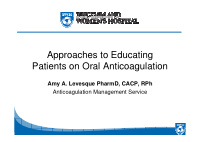 approaches to educating patients on oral anticoagulation