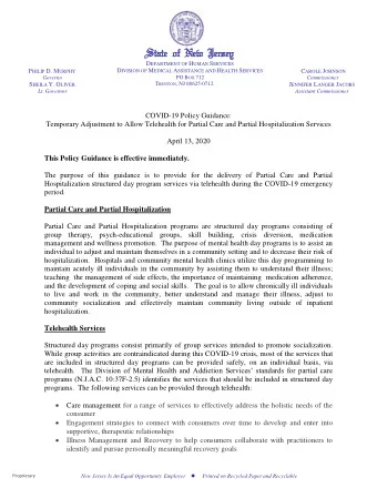 w Jersey D EPARTMENT OF H UMAN S ERVICES D IVISION OF M EDICAL A SSISTANCE AND H EALTH S ERVICES P